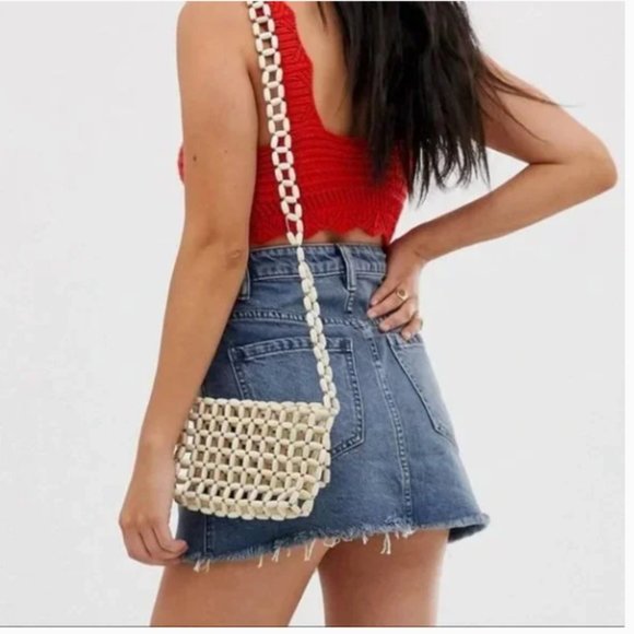 Free People We The Free Zip It Up Denim Jean Mini Skirt Raw Hem Festival Size 24 - Picture 2 of 14